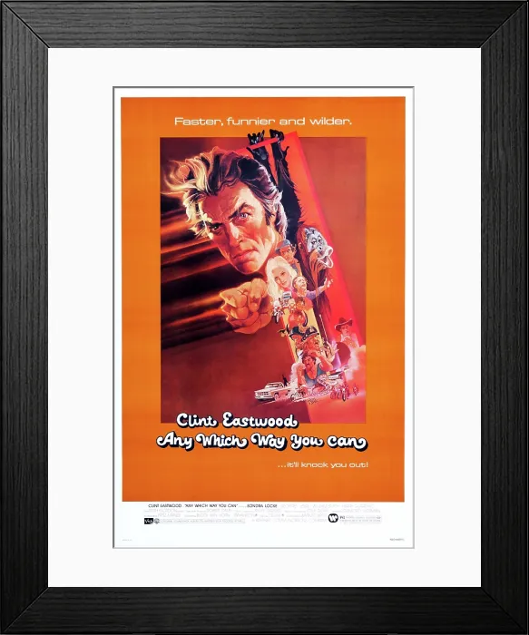 Framed Print : ANY WHICH WAY YOU CAN, US poster, Clint Eastwood (top), 1980, (c) Warner Brothers / courtesy Everett Collection