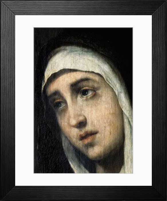 Framed Print : MURILLO, Bartolom Esteban (1617-1682). Our Lady of Sorrows. 1650s. Bust. Detail. Baroque art. Oil on canvas. SPAIN. Madrid. Prado Museum. AISA / Everett Collection**US SALES ONLY**