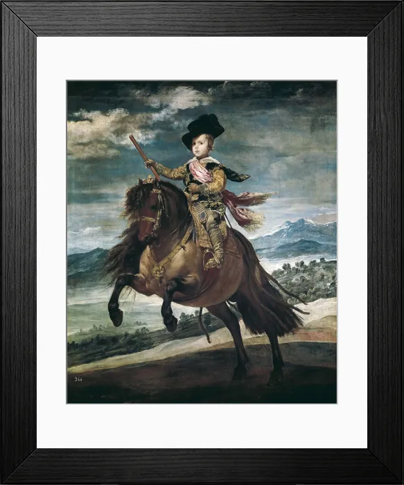 Framed Print : VELAZQUEZ, Diego Rodrguez de Silva (1599-1660). Prince Balthasar Carlos on horseback. 1635. Baroque art. Oil on canvas. SPAIN. Madrid. Prado Museum