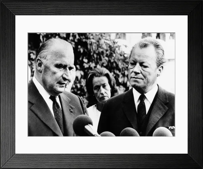 Framed Print : French President Georges Pompidou (left) Munich Massacre at the Summer Olympics, Sept. 6, 1972