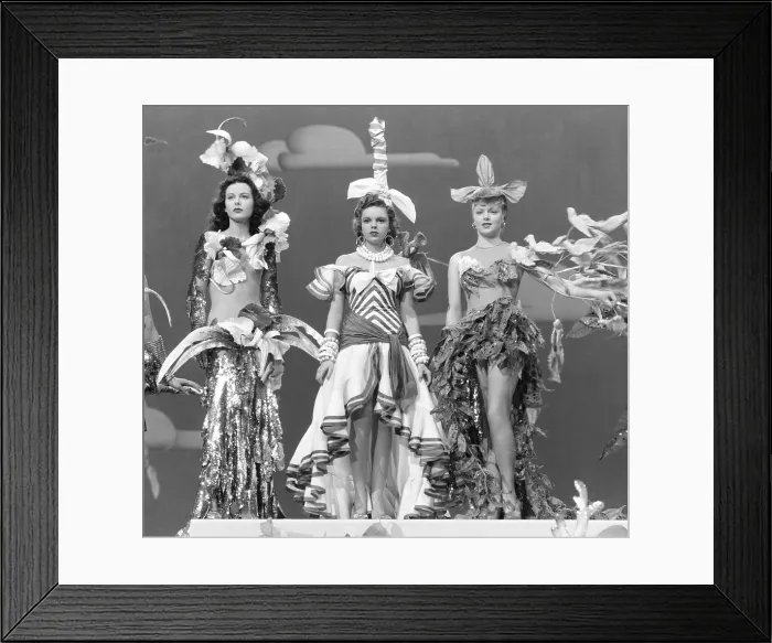 Framed Print : ZIEGFELD GIRL, from left, Hedy Lamarr, Judy Garland, Lana Turner, in showgirl costumes by Adrian, 1941 Framed Print : ZIEGFELD GIRL, from left, Hedy Lamarr, Judy Garland, Lana Turner, in showgirl costumes by Adrian, 1941
