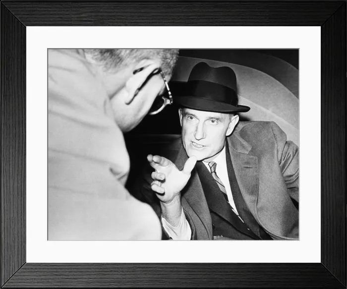 Framed Print : John D. Rockefeller III, photographed while speaking from the back seat of his limousine. Cleveland Press photo by Clayton Knipper, May 1962. - (CSU_2015_6_199) Framed Print : John D. Rockefeller III, photographed while speaking from the back seat of his limousine. Cleveland Press photo by Clayton Knipper, May 1962. - (CSU_2015_6_199)