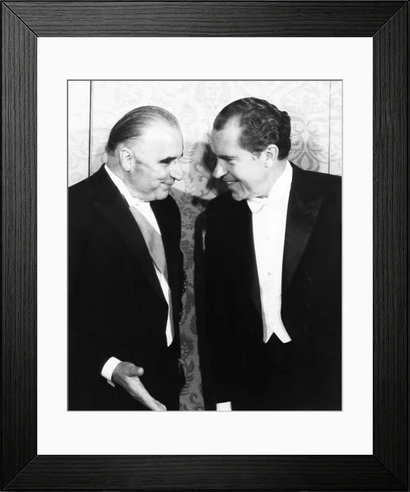 Framed Print : French President Georges Pompidou (left) with President Richard Nixon, March 2, 1970