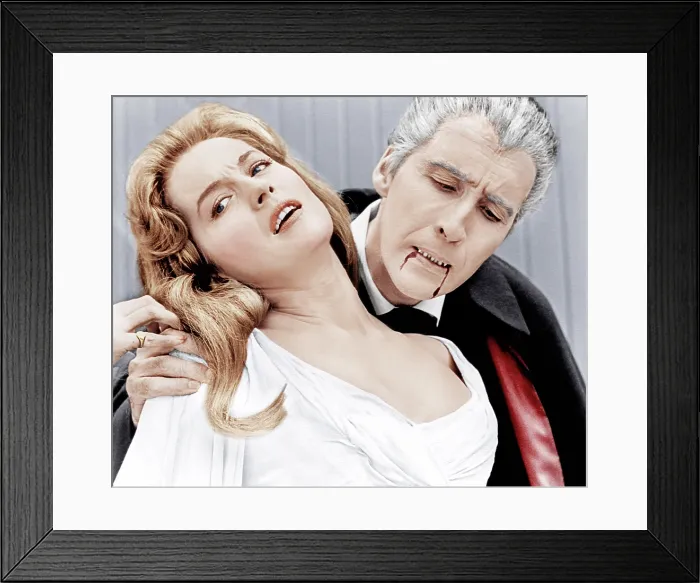 Framed Print : DRACULA: PRINCE OF DARKNESS, from left: Barbara Shelley, Christopher Lee, 1966. 20th Century-Fox Film Corporation, TM & Copyright / courtesy Everett Collection