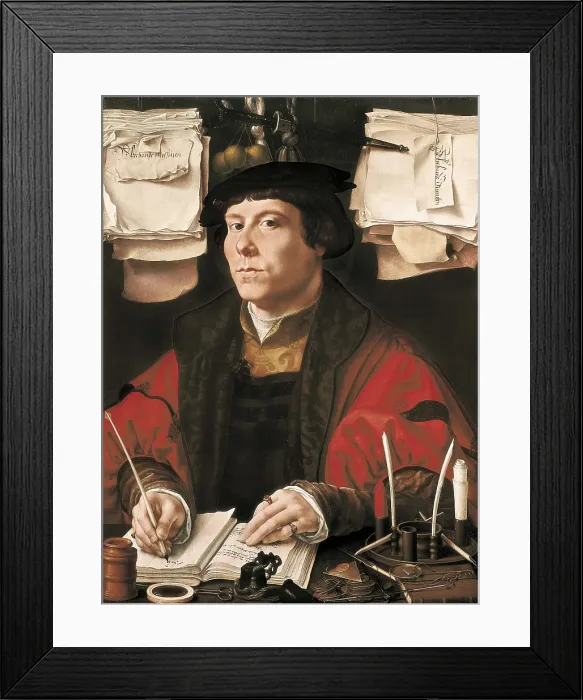 Framed Print : Mabuse, Jan Gossaert, called (1478-1532). Portrait of a Merchant. ca. 1530. Flemish art. Oil on wood. UNITED STATES OF AMERICA. Washington. National Gallery of Art Framed Print : Mabuse, Jan Gossaert, called (1478-1532). Portrait of a Merchant. ca. 1530. Flemish art. Oil on wood. UNITED STATES OF AMERICA. Washington. National Gallery of Art