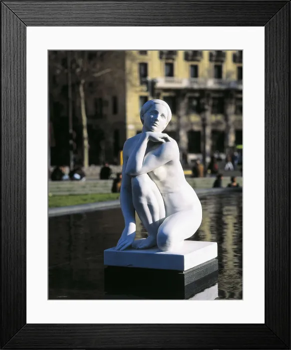 Framed Print : CLARA i AYATS, Josep (1878-1958). The Goddess. 1908-1910. SPAIN. Barcelona. Catalonia Square. Another copy is located in the City Hall. Noucentisme. Sculpture on marble