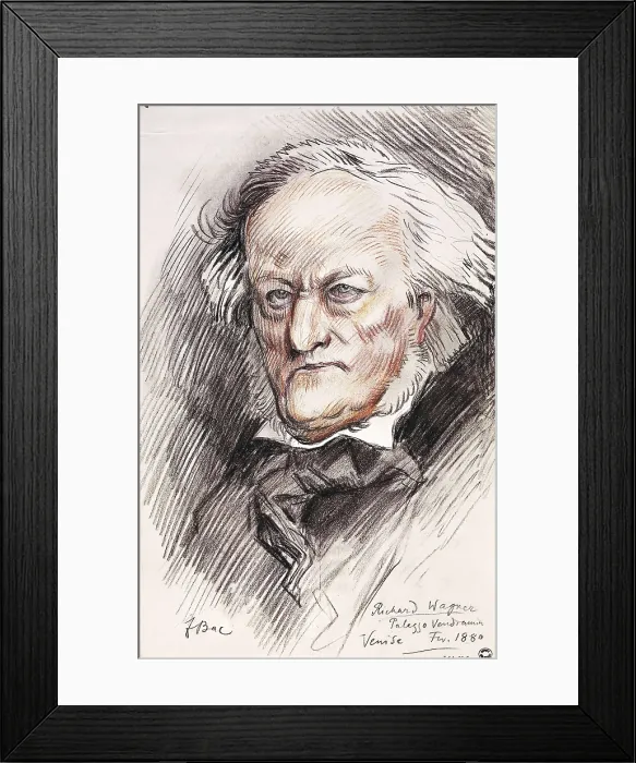 Framed Print : WAGNER, Richard (1813-1883). Portrait of Wagner carried out in Venice in 1880. Drawing. AISA / Everett Collection**US SALES ONLY**