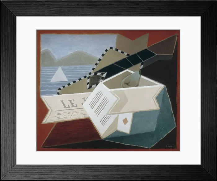 Framed Print : GRIS, Juan (1887-1927). Guitar Facing the Sea. 1925. Cubism. Oil on canvas. SPAIN. Madrid. Reina Sofia Art Centre National Museum. AISA / Everett Collection**US SALES ONLY**