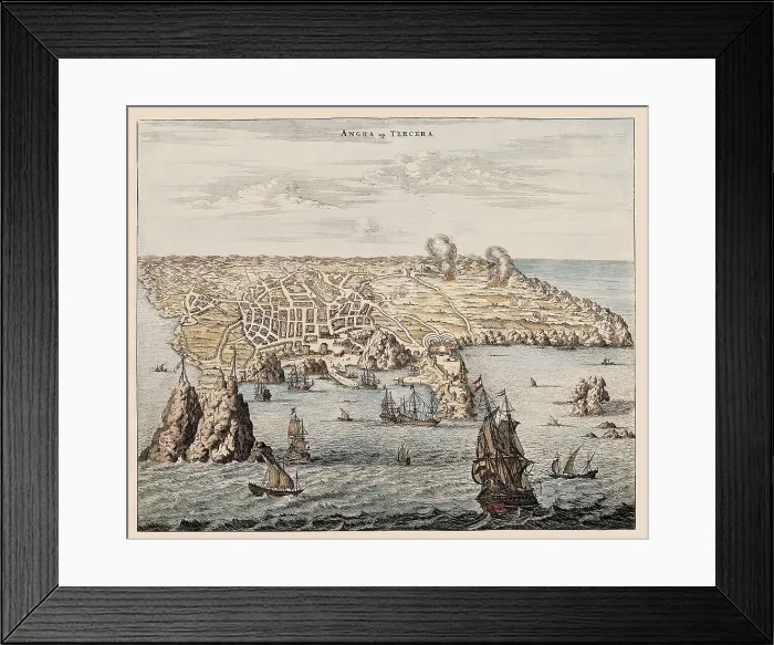 Framed Print : Angra on 17th c. Engraving. PORTUGAL. Lisbon. Overseas Historical Archive. AISA / Everett Collection**US SALES ONLY**