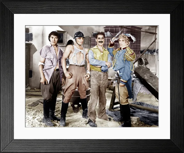 Framed Print : DUCK SOUP, from left: Chico Marx, Zeppo Marx, Groucho Marx, Harpo Marx, 1933