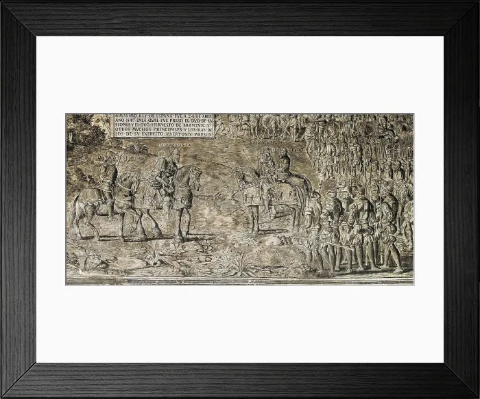 Framed Print : Germanic Empire. War of Religion. Battle of Mhlberg (24th April 1547). Surrender of the Duke of Saxony Framed Print : Germanic Empire. War of Religion. Battle of Mhlberg (24th April 1547). Surrender of the Duke of Saxony