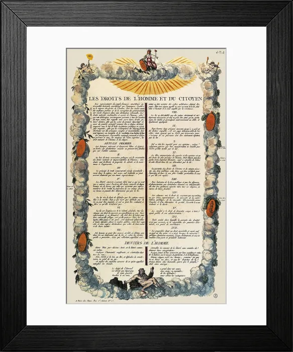 Framed Print : France (1789). French Revolution. The Declaration of the Rights of Man and of the Citizen (20th-26th August 1789). FRANCE. Paris. National Library