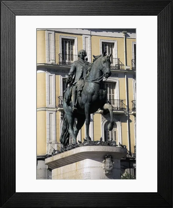 Framed Print : CHARLES III (1716-1788). Equestrian statue in Plaza del Sol. Sculpture on bronze. SPAIN. MADRID (AUTONOMOUS COMMUNITY). Madrid. AISA / Everett Collection**US SALES ONLY** Framed Print : CHARLES III (1716-1788). Equestrian statue in Plaza del Sol. Sculpture on bronze. SPAIN. MADRID (AUTONOMOUS COMMUNITY). Madrid. AISA / Everett Collection**US SALES ONLY**