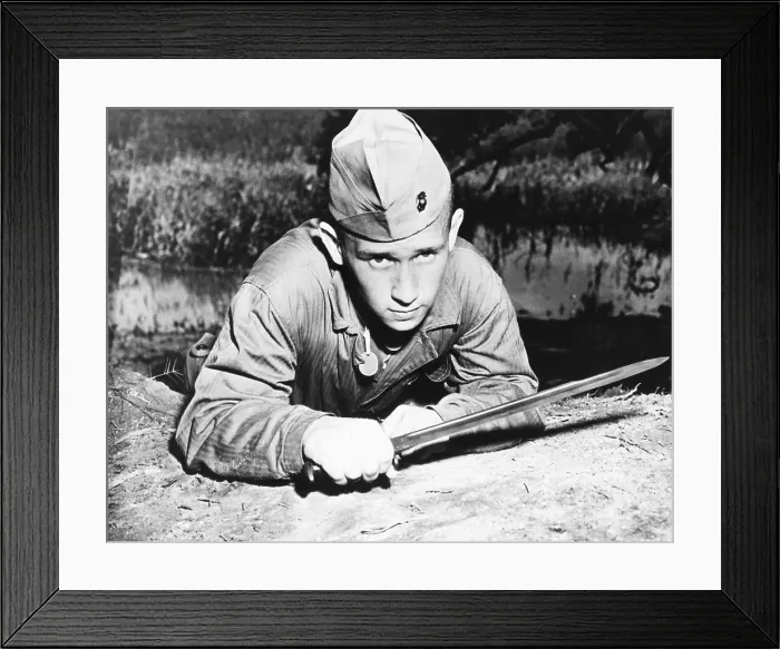 Framed Print : Stephen P. Hopkins, son of Harry Hopkins, in basic training at Parris Island. Aug. 12, 1943 Framed Print : Stephen P. Hopkins, son of Harry Hopkins, in basic training at Parris Island. Aug. 12, 1943