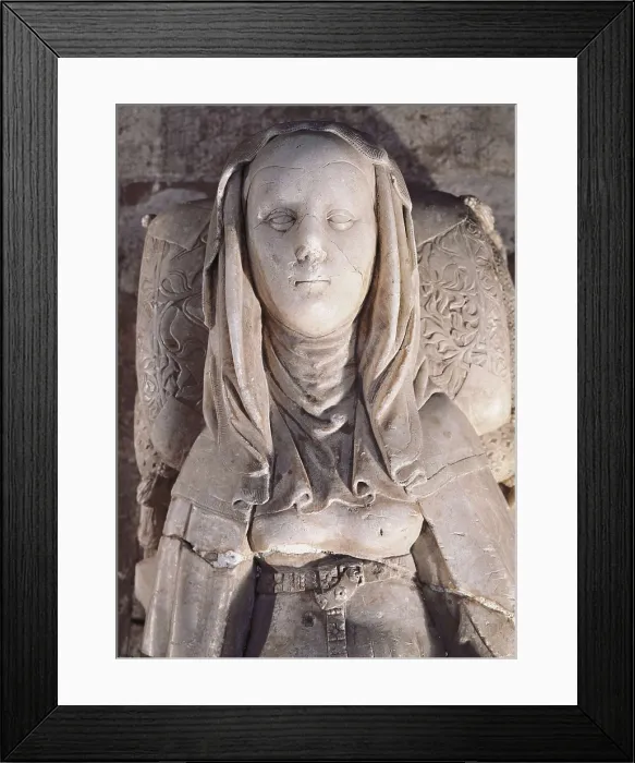 Framed Print : MARIA DE MOLINA (1265-1321). Detail of alabster sepulchre of Mara de Molina. Gothic art. Sculpture. SPAIN. CASTILE AND LEON. Valladolid. Convent of Las Huelgas Reales Framed Print : MARIA DE MOLINA (1265-1321). Detail of alabster sepulchre of Mara de Molina. Gothic art. Sculpture. SPAIN. CASTILE AND LEON. Valladolid. Convent of Las Huelgas Reales