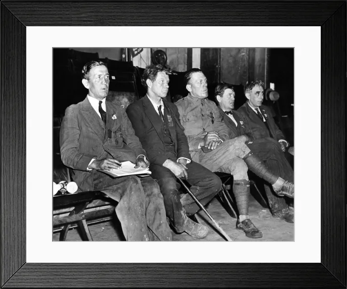 Framed Print : Wounded and decorated Veterans at Bonus Army Convention. They are among 1, 200 from the Bonus Camp at Ft. Hunt, Virginia attending the Convention in Washington, D.C. May 16, 1933