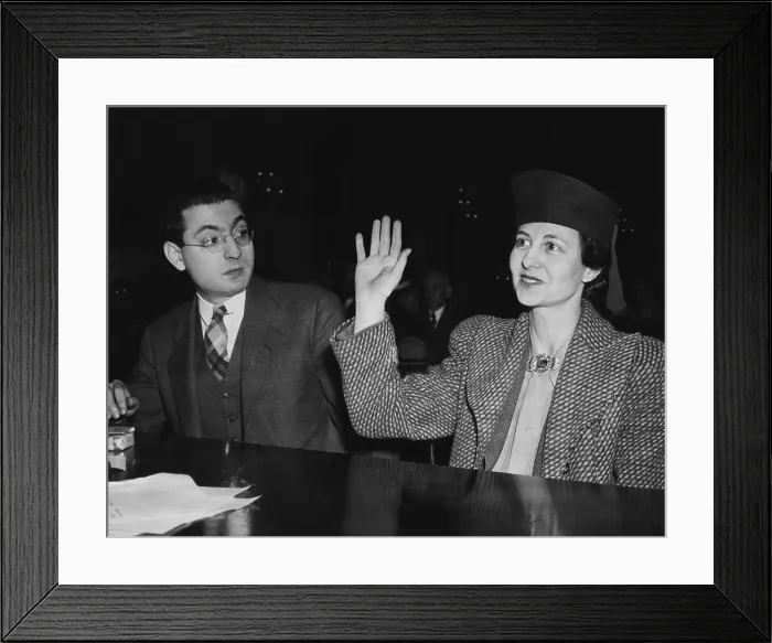 Framed Print : Mrs. Albert Blumberg, the wife of Communist official, before the Dies Committee, March 29, 1940