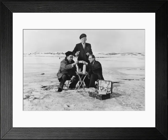 Framed Print : Art Buchwald, Herald Tribune columnist in Soviet Union with his chauffeur and Intourist guide