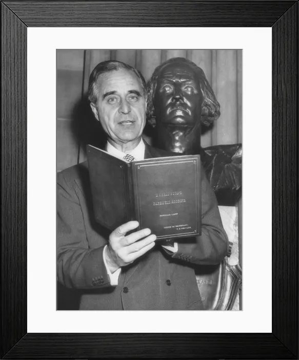 Framed Print : Senator Prescott Bush observes George Washington's birthday at the Capitol in 1955 Framed Print : Senator Prescott Bush observes George Washington's birthday at the Capitol in 1955