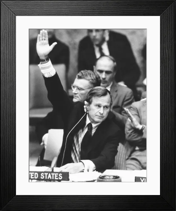 Framed Print : Ambassador George Bush casts the 2nd U.S. veto in the United Nations history Framed Print : Ambassador George Bush casts the 2nd U.S. veto in the United Nations history