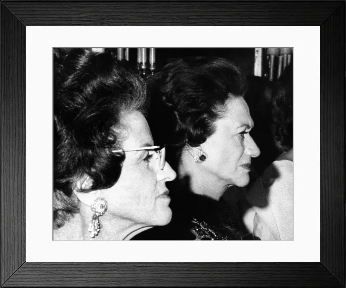 Framed Print : Rose Fitzgerald Kennedy and the Duchess of Windsor. They were attending the 14th annual April in Paris Ball, a charity event at the Waldorf Hotel in New York City. Oct