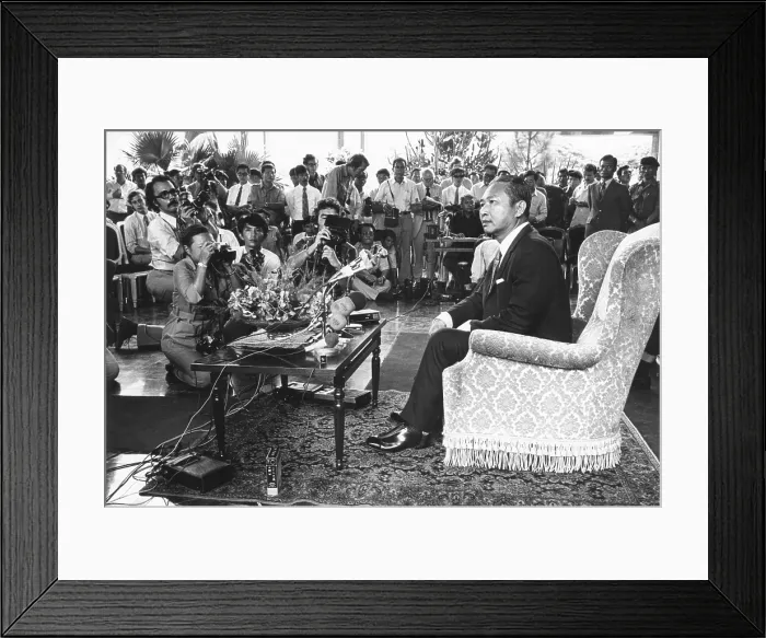 Framed Print : President Lon Nol at a press conference at the Presidential Palace on Aug. 29, 1973 Framed Print : President Lon Nol at a press conference at the Presidential Palace on Aug. 29, 1973