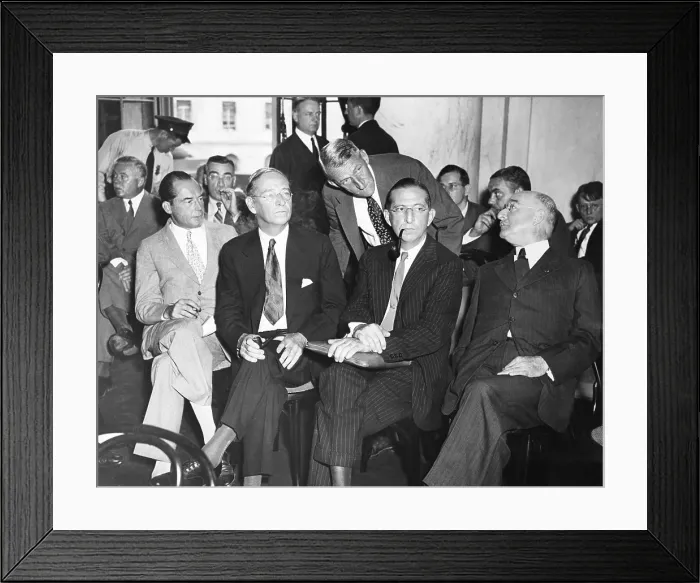 Framed Print : The DuPonts, Managers of American's greatest armament making company appear before U.S. Senate