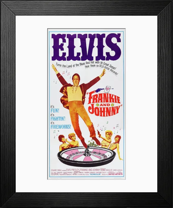 Framed Print : FRANKIE AND JOHNNY, US poster art, Sue Ane Langdon, (bottom left), Donna Douglas, (bottom second left), Elvis Presley, (center), 1966