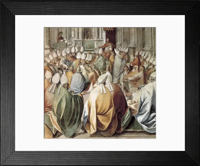 Framed Print : VATICAN CITY. Fourth Council of Constantinople (899-870), called by Emperor Basil I the Macedonian and Pope Adrian II. Painting. AISA / Everett Collection**US SALES ONLY**
