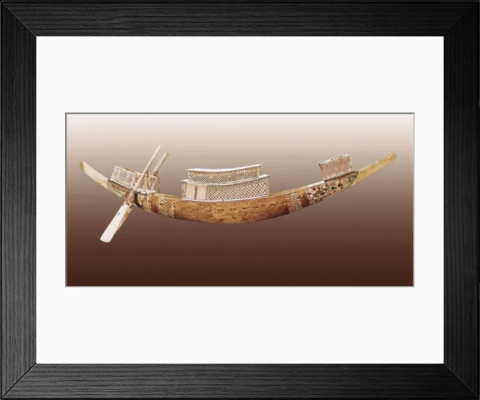 Framed Print : Royal boat. 1375 -1358 BC. Boat model that the Pharaohs probably used for theirs trips to the other side. Treasure of Tutankhamun. Egyptian art. New Kingdom. Sculpture on wood Framed Print : Royal boat. 1375 -1358 BC. Boat model that the Pharaohs probably used for theirs trips to the other side. Treasure of Tutankhamun. Egyptian art. New Kingdom. Sculpture on wood