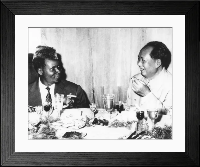 Framed Print : Selou Toure with China's Mao Zedong during a 1962 visit to Beijing. Selou Toure was the first President of Guinea, serving from 1958 to his death in 1984. (CSU_2015_9_1168)