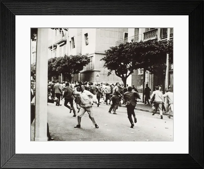 Framed Print : Algeria (November 12, 1960). Alger. Algerian demonstrators fighting against French gendarmes. AISA / Everett Collection**US SALES ONLY**