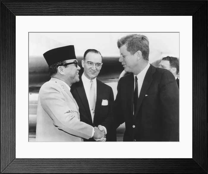 Framed Print : President John Kennedy greets Indonesia's neutralist President Sukarno. April 24, 1961. (CSU_2015_9_1157)
