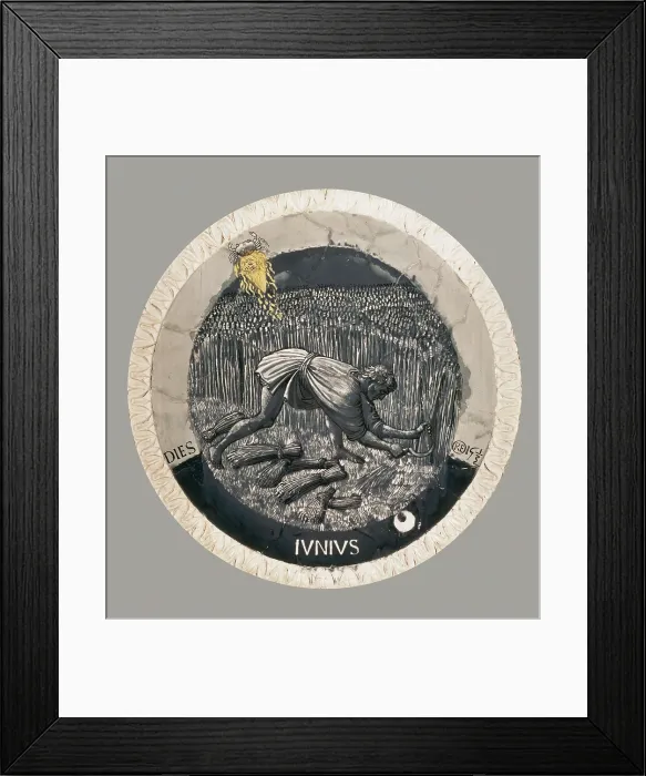 Framed Print : DELLA ROBBIA, Luca (1400-1482). Works of the Months. June. c. 1450-1456. Scene of wheat harvest. Renaissance art. Quattrocento. Florentine school. Terra-cotta. UNITED KINGDOM Framed Print : DELLA ROBBIA, Luca (1400-1482). Works of the Months. June. c. 1450-1456. Scene of wheat harvest. Renaissance art. Quattrocento. Florentine school. Terra-cotta. UNITED KINGDOM