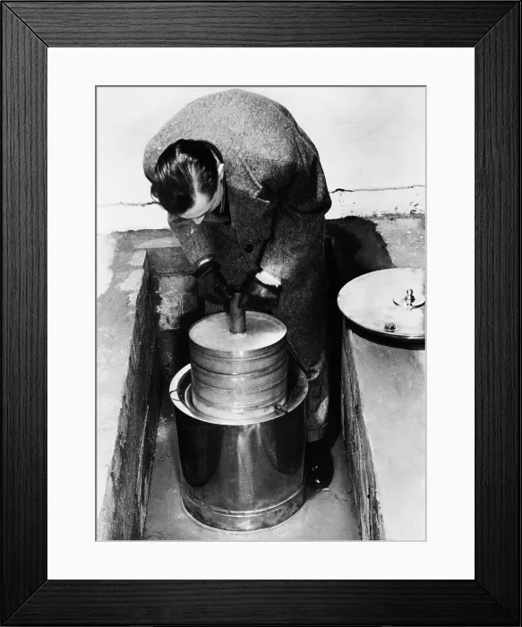 Framed Print : British scientist Robert Barker, 26, claims to have built an portable atomic pile. He said the ashcan-sized apparatus could produce quality radioactive isotopes Framed Print : British scientist Robert Barker, 26, claims to have built an portable atomic pile. He said the ashcan-sized apparatus could produce quality radioactive isotopes