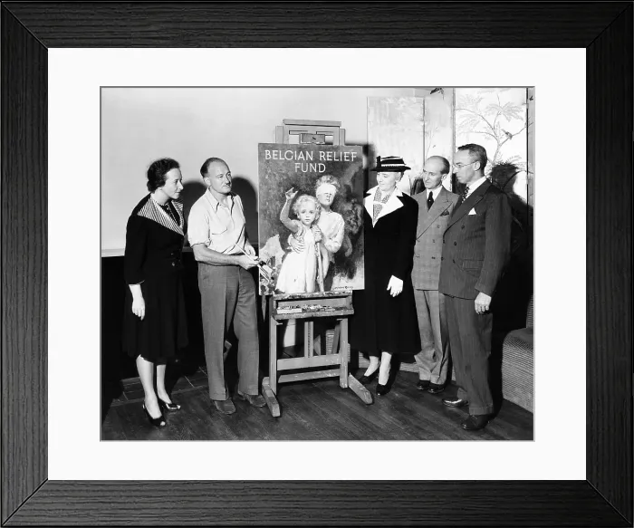 Framed Print : McClelland Barclay illustrated the official poster of the Belgian Relief Fund, Inc