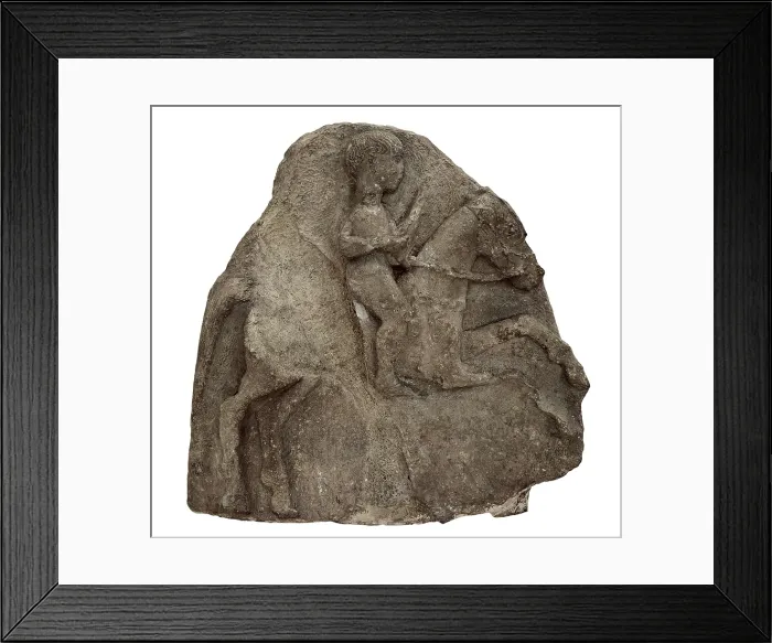 Framed Print : Horseman of Osuna. 3rd BC. It was part from the decoration of a funerary monument. Iberian art. Relief on rock. SPAIN. Madrid. National Museum of Archaeology. Proc: SPAIN. Osuna Framed Print : Horseman of Osuna. 3rd BC. It was part from the decoration of a funerary monument. Iberian art. Relief on rock. SPAIN. Madrid. National Museum of Archaeology. Proc: SPAIN. Osuna