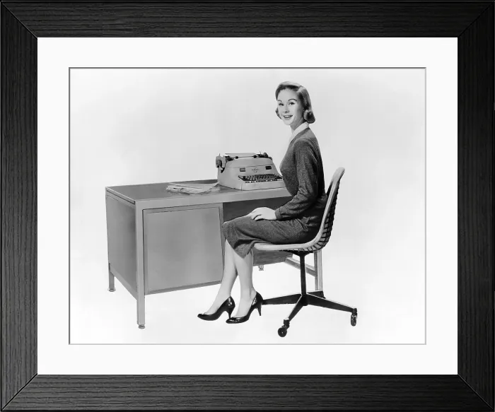 Framed Print : Monrobot IX was exhibited at the National Business Show at the New York Coliseum. It was a calculating machine system used primarily for billing, and invoice writing. Oct