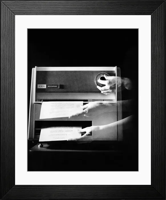 Framed Print : Xerox 813, the first desktop plain-paper copiers introduced in 1963. Multiple exposure product shot. Sept. 25, 1963. (CSU_ALPHA_1396) CSU Archives / Everett Collection
