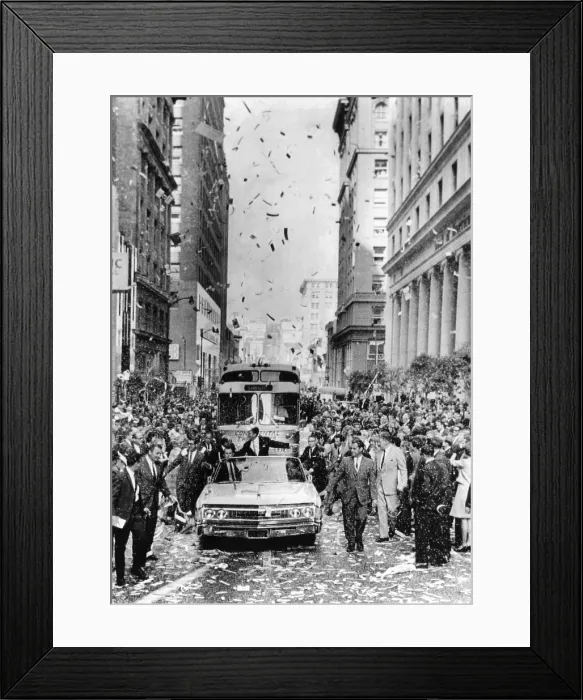 Framed Print : Republican Ronald Reagan was welcomed by thousands in San Francisco's financial district on Nov. 3, 1966. Five days later Reagan won election as California's Governor Framed Print : Republican Ronald Reagan was welcomed by thousands in San Francisco's financial district on Nov. 3, 1966. Five days later Reagan won election as California's Governor