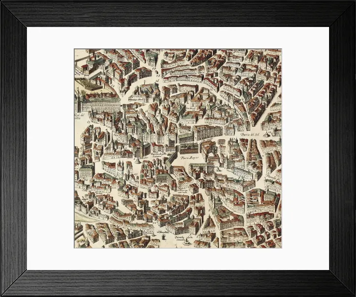 Framed Print : Map of Madrid by F. de Witt, 1635. SPAIN. Madrid. Municipal Museum. AISA / Everett Collection**US SALES ONLY**