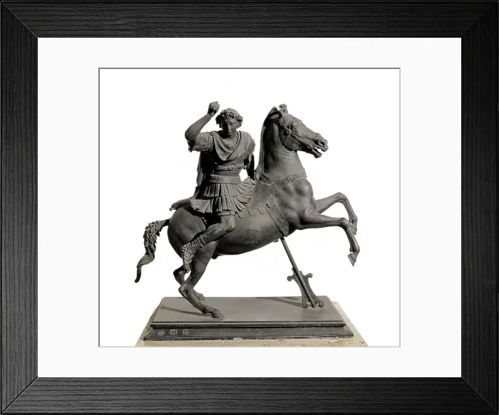 Framed Print : ALEXANDER the Great (356-323 BC). Anonymous work from the Italian School. Sculpture on bronze. ITALY. Rome. National Etruscan Museum of Villa Julia