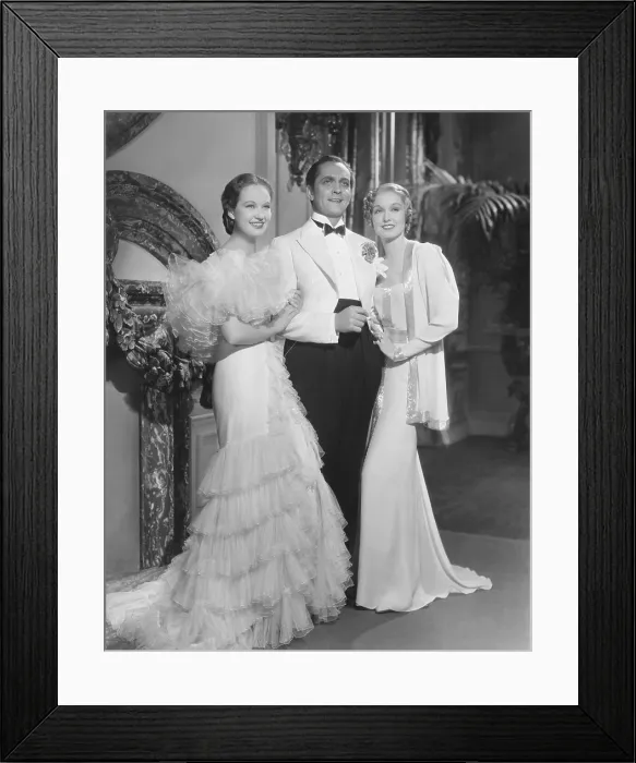 Framed Print : DEATH TAKES A HOLIDAY, from left: Evelyn Venable, Fredric March, Gail Patrick, 1934