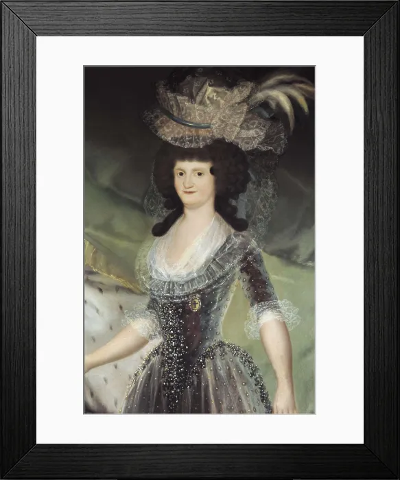 Framed Print : GOYA Y LUCIENTES, Francisco de (1746-1828). Maria Luisa de Parma. 1789. Detail of the portrait. Oil on canvas. SPAIN. Zaragoza. Museum of Fine Arts of Zaragoza