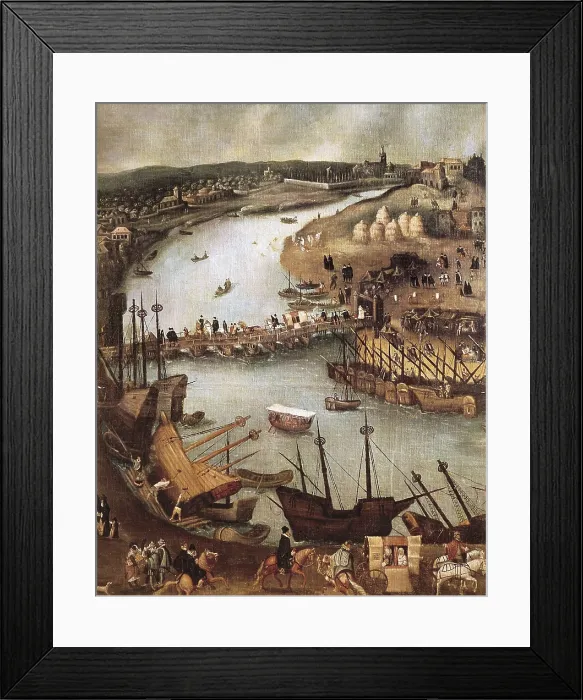 Framed Print : The Port of Sevilla. end 16th c. Left detail. Renaissance art. Oil on canvas. SPAIN. Madrid. America's Museum. AISA / Everett Collection**US SALES ONLY** Framed Print : The Port of Sevilla. end 16th c. Left detail. Renaissance art. Oil on canvas. SPAIN. Madrid. America's Museum. AISA / Everett Collection**US SALES ONLY**