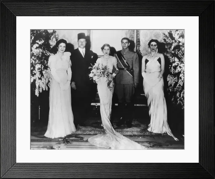 Framed Print : Iran's Crown Prince Reza marries Egyptian Princess Fawzia, March 30, 1939