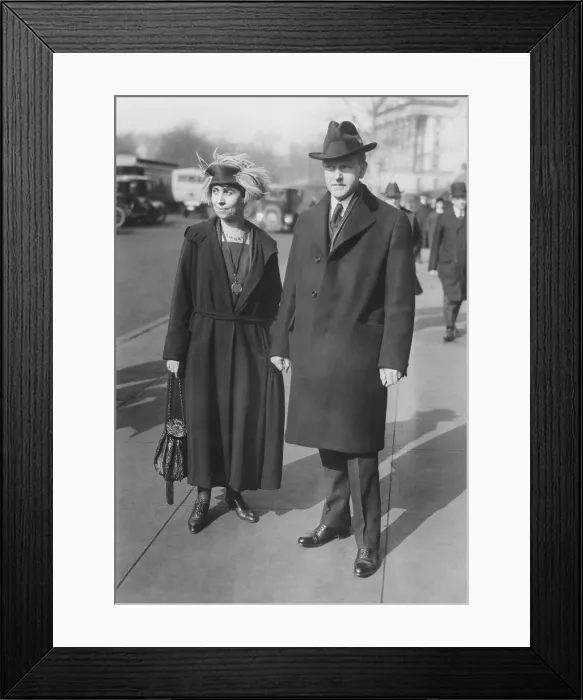 Framed Print : Vice President Elect Calvin Coolidge and Grace Goodhue Coolidge, in Washington, D.C. March 1, 1921. They were staying in the Willard Hotel before the Inauguration (CSU_2015_9_778)
