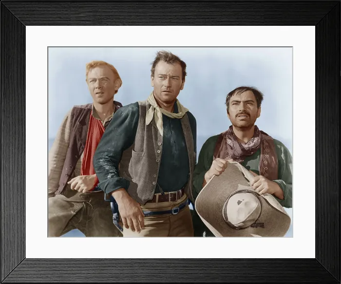Framed Print : 3 GODFATHERS, (aka THREE GODFATHERS), from left: Harry Carey Jr. John Wayne, Pedro Armendariz, 1948 Framed Print : 3 GODFATHERS, (aka THREE GODFATHERS), from left: Harry Carey Jr. John Wayne, Pedro Armendariz, 1948