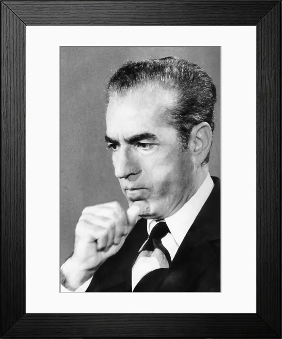 Framed Print : Shah of Iran appearing on NBC TV's Meet the Press on May 18, 1975