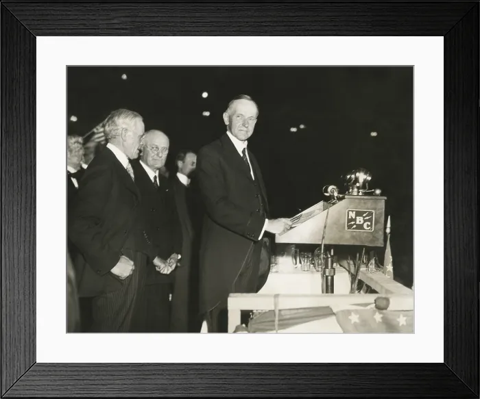 Framed Print : Calvin Coolidge spoke in support of Herbert Hoover, at Madison Square Garden